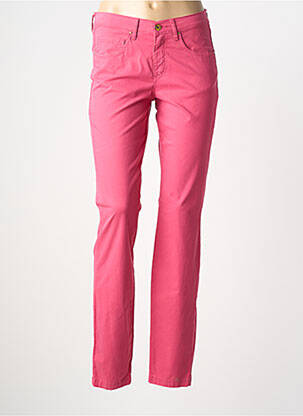 Pantalon slim tissage popeline taille normale rose LCDN femme
