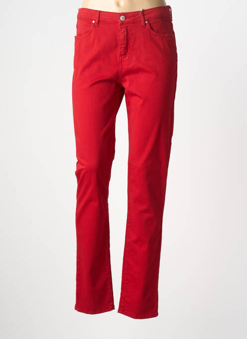 Jeans coupe droite stretch taille normale rouge fonce KANOPE femme