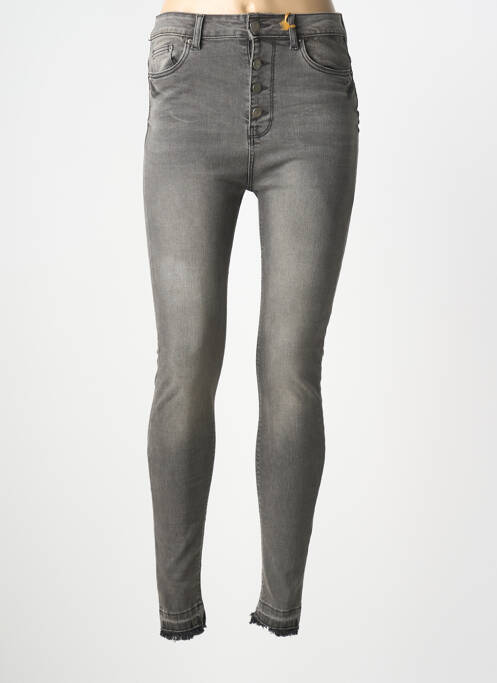 Jeans skinny taille haute taille haute gris DONA LISA femme
