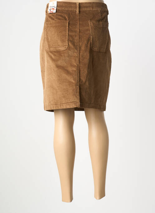 Jupe mi-longue coupe droite marron ONADO femme