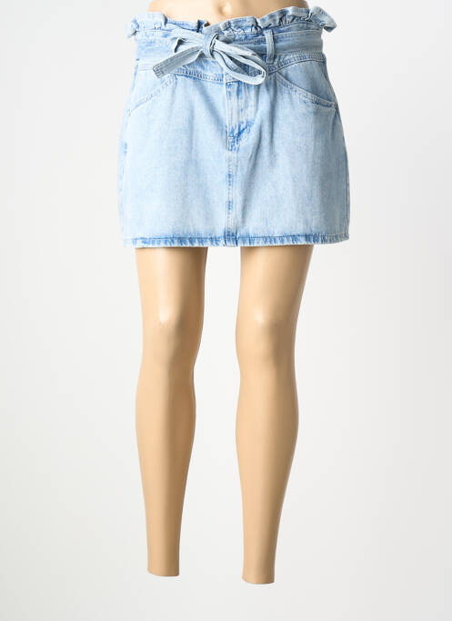 Mini-jupe taille élastique bleu MOLLY BRACKEN femme