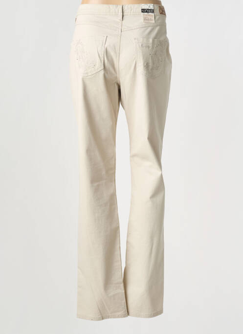 Pantalon slim tissage popeline taille normale beige KANOPE femme