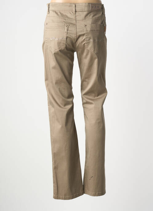 Pantalon slim tissage popeline taille normale marron SWALLOW femme