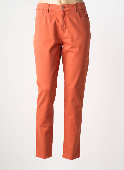 Pantalon slim tissage popeline taille normale orange KANOPE femme