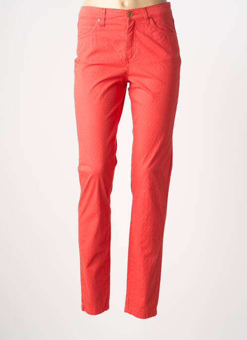 Pantalon slim tissage popeline taille normale orange LCDN femme