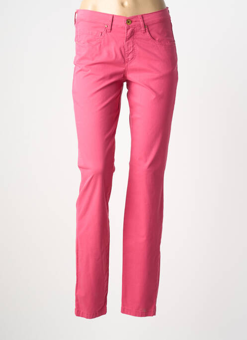 Pantalon slim tissage popeline taille normale rose LCDN femme