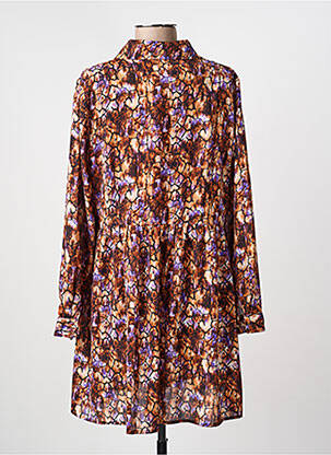 Robe courte manches longues manches longues marron SARAH JOHN femme