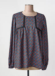 Blouse imprimé fantaisie manches longues bleu MOLLY BRACKEN femme