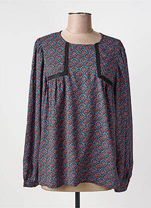 Blouse imprimé fantaisie manches longues bleu MOLLY BRACKEN femme