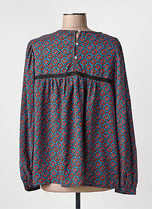 Blouse imprimé fantaisie manches longues bleu MOLLY BRACKEN femme