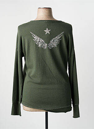 Pull coupe cintrée manches longues vert CARLA GIANNINI femme