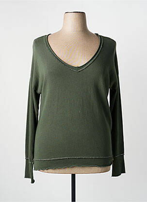 Pull coupe cintrée manches longues vert CARLA GIANNINI femme