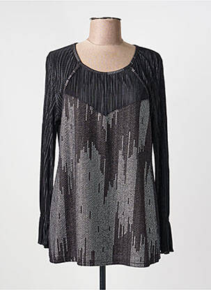 Top stretch manches longues noir HALOGENE femme