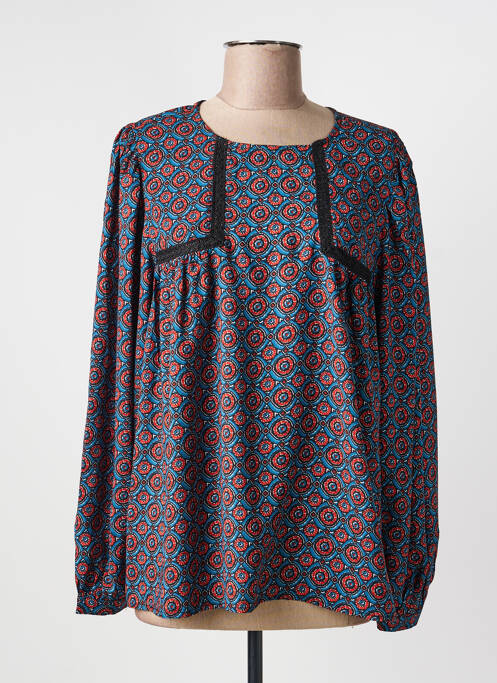 Blouse tissage popeline manches longues bleu MOLLY BRACKEN femme
