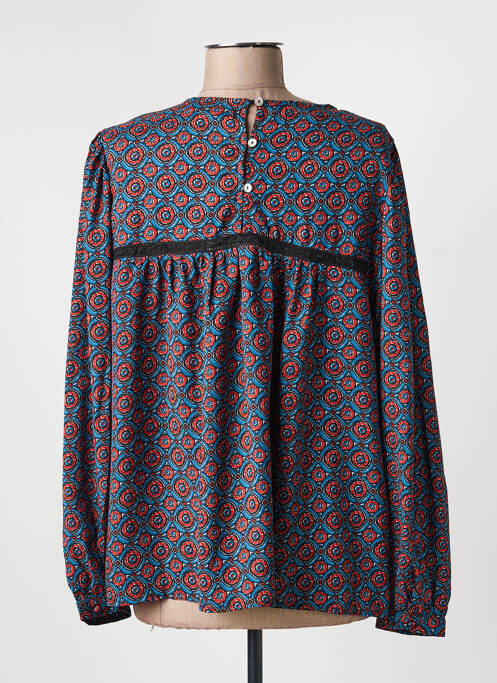 Blouse tissage popeline manches longues bleu MOLLY BRACKEN femme
