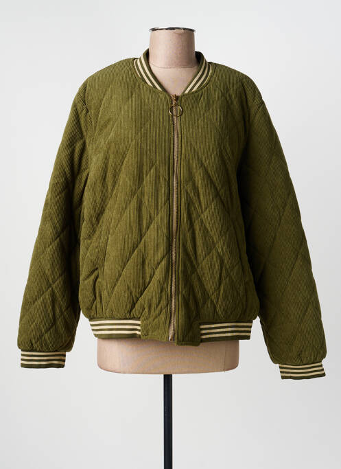 Blouson col v vert ONADO femme