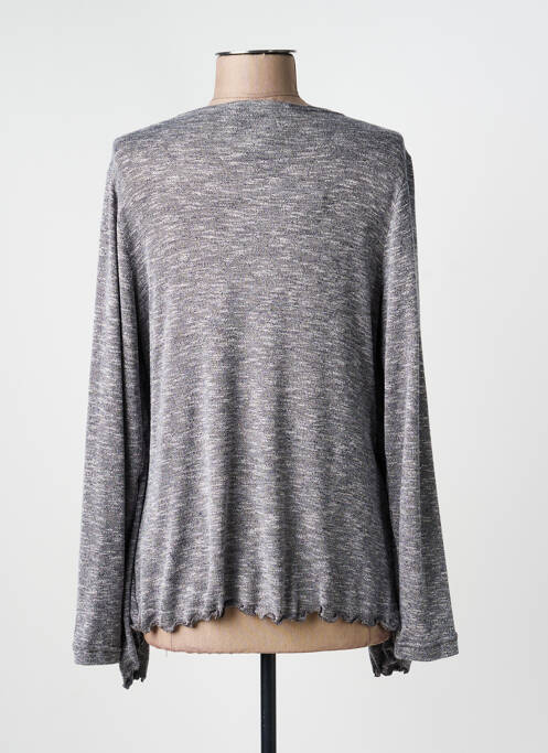 Top coupe cintrée manches longues gris ATLANTA femme