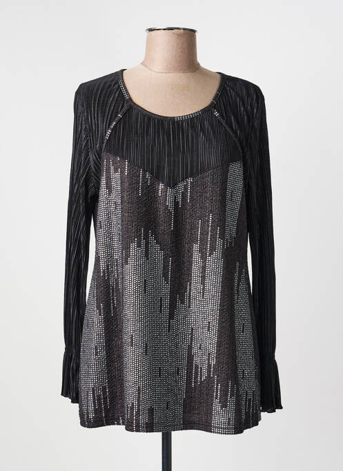 Top stretch manches longues noir HALOGENE femme