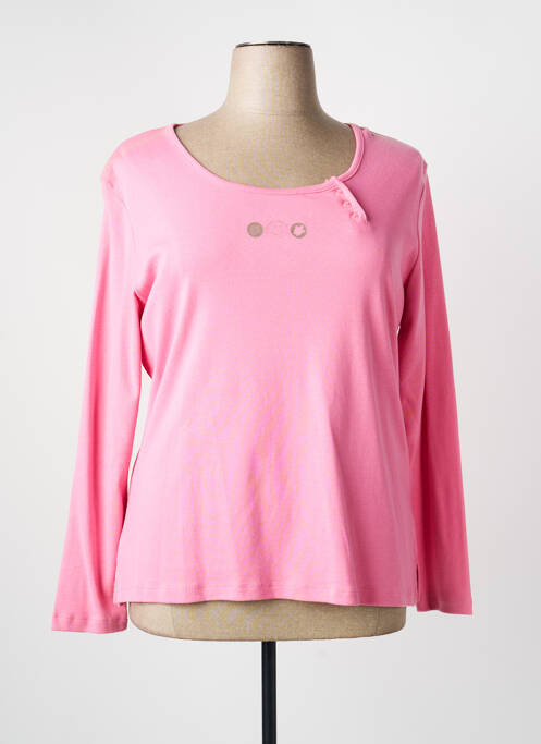 T-shirt stretch manches longues rose THALASSA femme