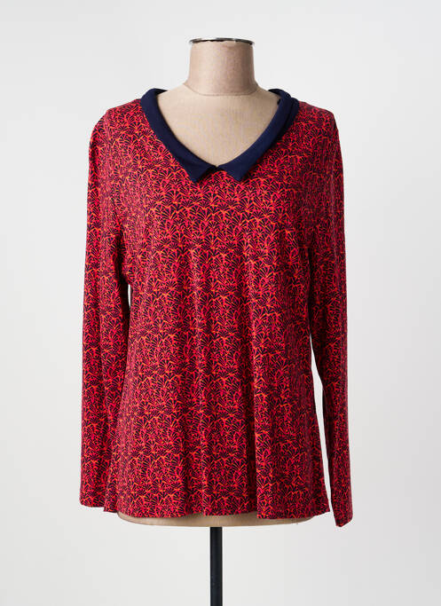 T-shirt imprimé fantaisie manches longues rouge LA FIANCEE DU MEKONG femme