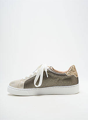 Baskets tissage tissage pailleté talon plat jusqu'à 3cm or MOOW femme