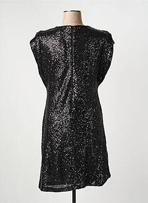 Robe mi-longue manches courtes manches courtes noir ICHI femme