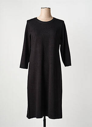 Robe mi-longue manches 3/4 manches 3/4 noir SIGNATURE femme