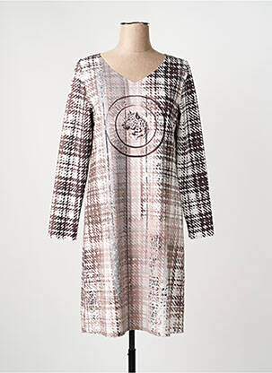 Robe courte manches longues manches longues marron TUZZI femme