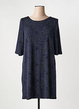 Robe courte manches 3/4 manches 3/4 bleu HALOGENE femme