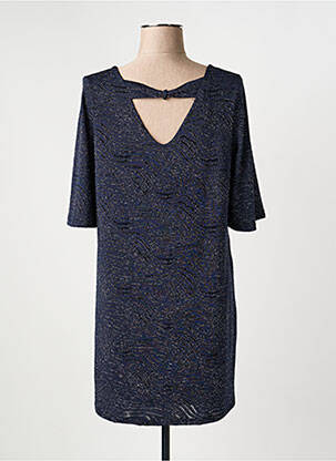 Robe courte manches 3/4 manches 3/4 bleu HALOGENE femme