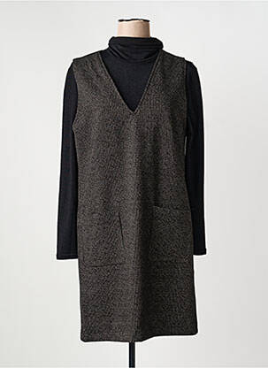 Robe courte manches longues manches longues noir EMA BLUE'S femme