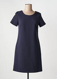 Robe courte fermeture zippée au dos manches courtes bleu HIPPOCAMPE femme