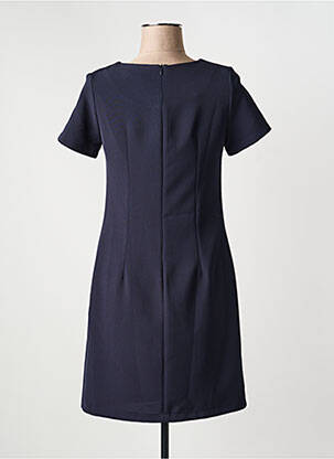 Robe courte fermeture zippée au dos manches courtes bleu HIPPOCAMPE femme