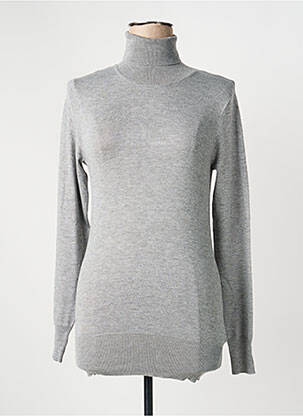 Pull col roulé tissage chiné manches longues gris KAFFE femme