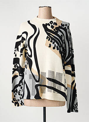 Pull maille souple et aérée manches longues beige BETTY BARCLAY femme