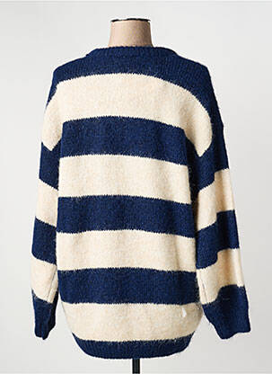 Pull tunique stretch manches longues bleu ICHI femme