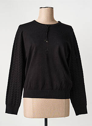 Pull stretch manches longues noir SIGNATURE femme