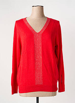 Pull col v manches longues rouge MARBLE femme