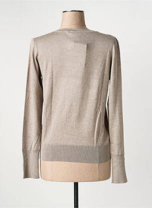 Pull tissage chiné manches longues marron KAFFE femme