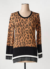 Pull coupe cintrée manches longues marron MARBLE femme