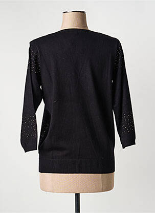 Pull stretch manches 3/4 noir MARBLE femme