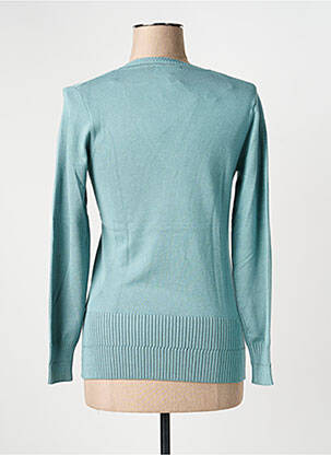 Pull col v manches longues vert MARBLE femme