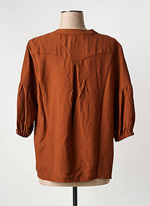 Blouse manches 3/4 manches 3/4 marron HALOGENE femme