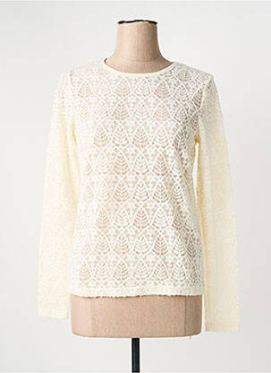 Top coupe cintrée manches longues beige JENSEN femme