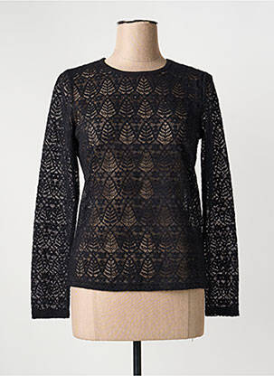 Top coupe cintrée manches longues noir JENSEN femme