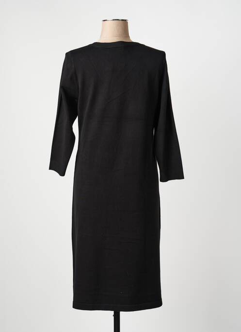 Robe mi-longue manches 3/4 manches 3/4 noir SIGNATURE femme