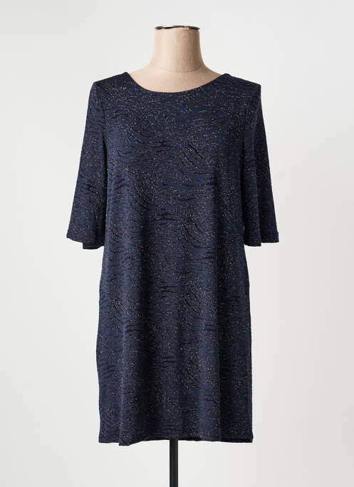 Robe courte manches 3/4 manches 3/4 bleu HALOGENE femme