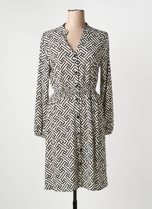 Robe courte manches longues manches longues beige EGO femme