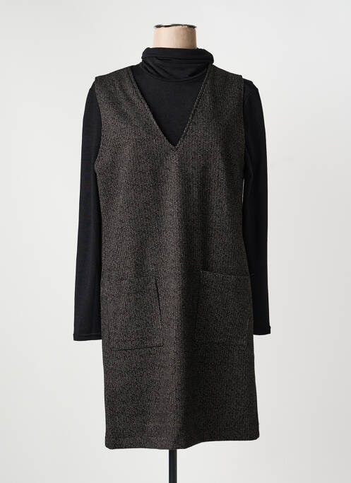 Robe courte manches longues manches longues noir EMABLUES femme