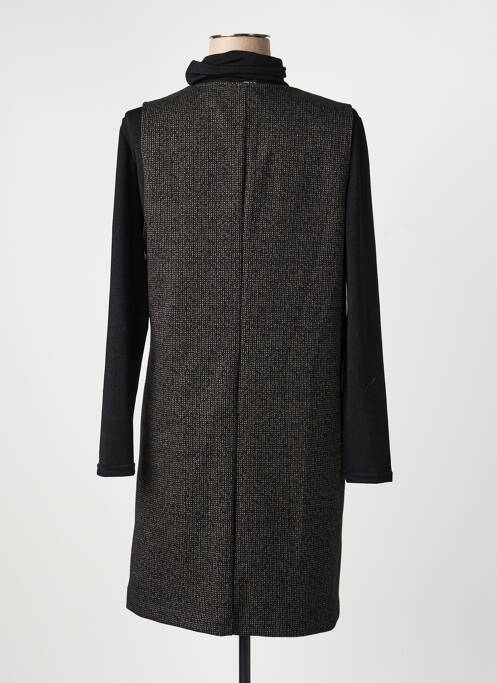 Robe courte manches longues manches longues noir EMABLUES femme